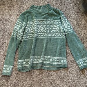 Green Patterned Women's Sweater